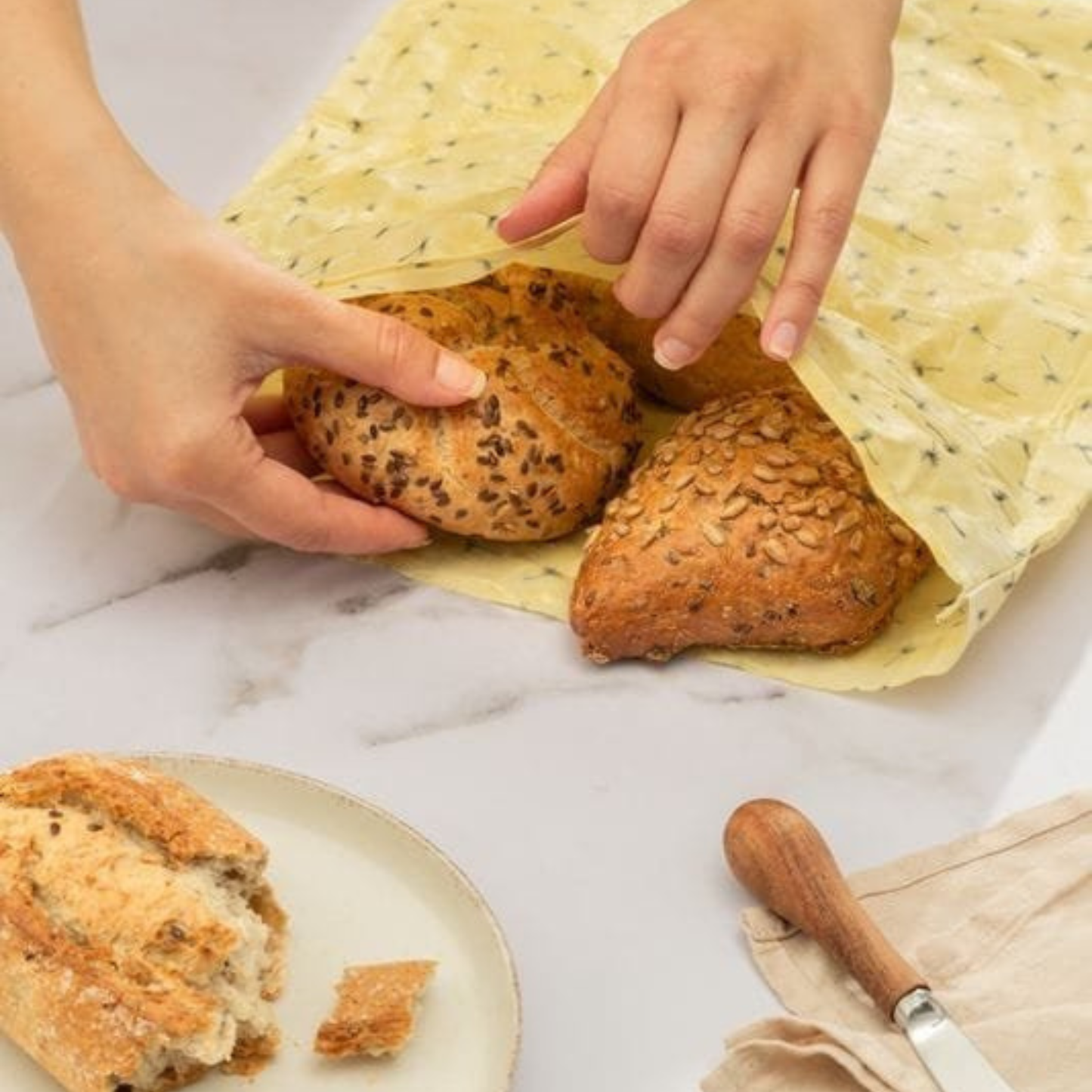 Bolsa para pan de cera de abeja