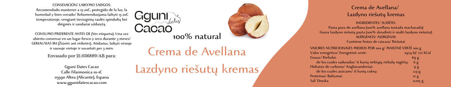 Lazdyno riešutų kremas, 100 g