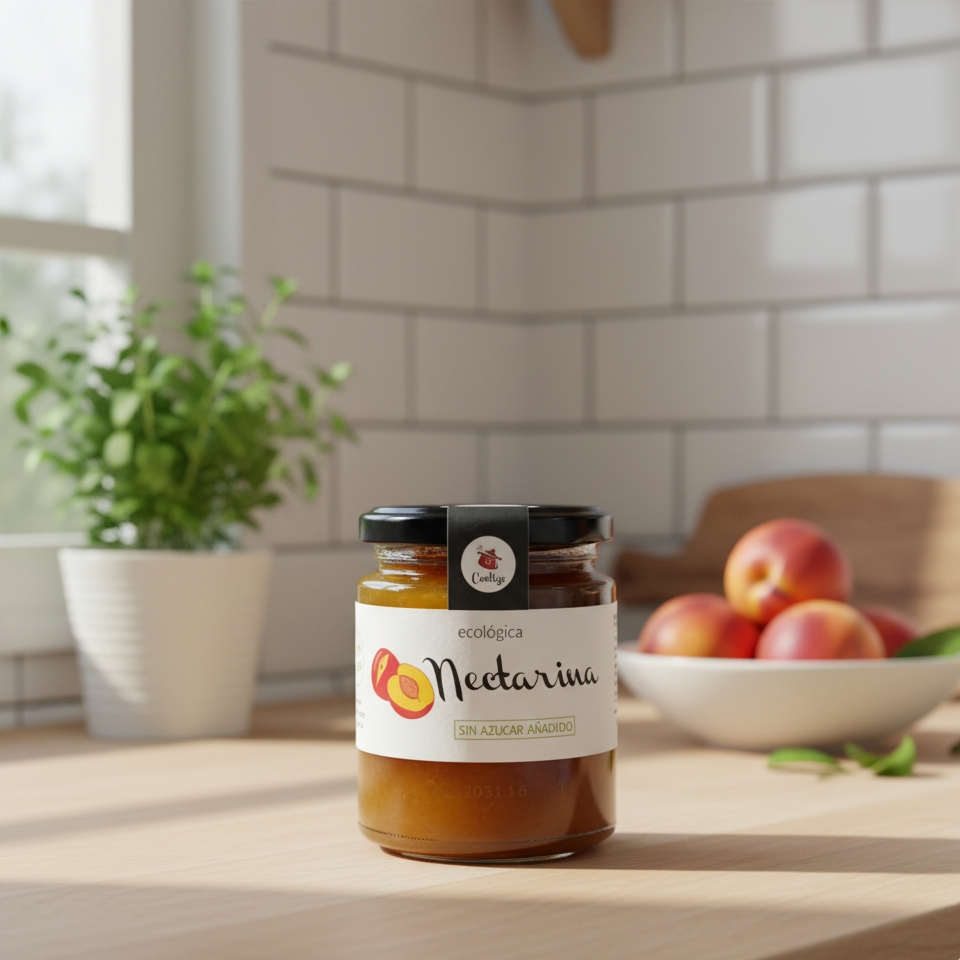 Organic Nectarine jam without added sugar nor sweeteners, 250g